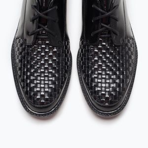 Zara | Black Braided/Quilted Oxford Flats
